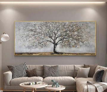 Paisajes Painting - árbol de plata gris